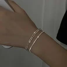 Estilo japonês coreano de duas peças pulseira de dupla camada espumante feminino simples temperamento nicho empilhado pu