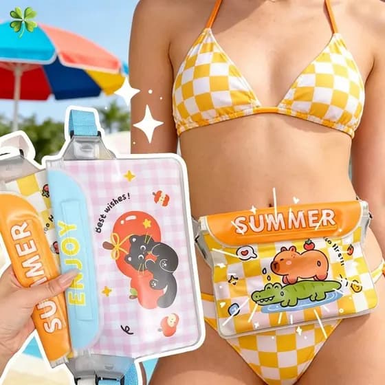 Verão Natação À Prova Dwaterproof Água Telefone Crossbody Saco Dos Desenhos Animados Padrão Animal Ao Ar Livre Deriva Me