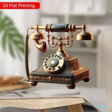 Decorações De Mesa De Telefone Fixo Retro Discagem Estatueta Acrílico Ornamentos Planos Peças Centrais Para Casa