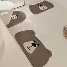 Urso Dos Desenhos Animados Banheiro Absorvente De Água Antiderrapante Almofadas De Chão Bonito Leão Em Forma De U Tapete