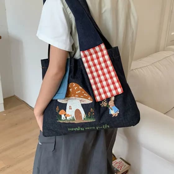 Casual All-Match simples grande capacidade portátil nicho Design bordado moda 2025 outono bolsa de ombro feminina