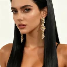 Brincos longos pendentes estilo cascata, em liga de luxo leve e requintada, com diamantes, de estilo europeu e americano