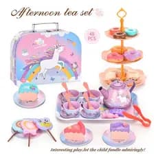 Jogar casa chá da tarde conjunto de chá menina simulação sobremesa bolo café chá Break portátil caixa presente conjunto