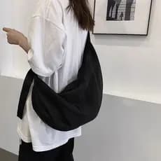 Bolsa De Ombro Mensageiro Masculina Tendência Lona Simples Casual De Grande Capacidade De Rua Saco De Peito Japonês