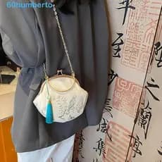 Bolsa Estilo Chinês HUMBERTO , Alça De Corrente Com Pingente De Borla , Para Banquete Noturno , Ombro Único