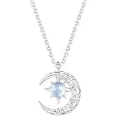 Colar de lua para mulheres, colar de sol para clavícula feminino, acessórios femininos para o Natal