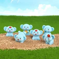 10 Pçs Dos Desenhos Animados Mini Elefante Miniaturas Resina Ornamentos Animais Decoração Do Jardim De Fadas Micro Paisa
