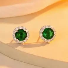 [Estoque pronto] 2026 novo estilo redondo vidro colorido pequeno redondo zircão moda Popular brincos High-End senhoras W
