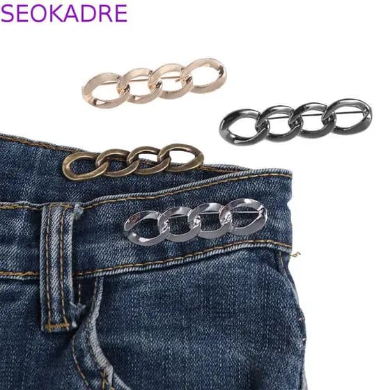 SEOKADRE Jean Fit Aperte Fivelas , Apertador De Botão De Calça Ajustável Em Liga , Broches De Corrente Torcida Bronze Pr