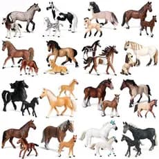 2PCS Floresta Selvagem Steed Clydesdale Cavalo Modelo Animal Figuras de Ação Farm Rider Cavaleiro Coleção Kid Toy Gift