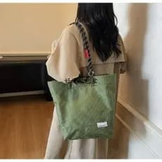 Bolsa Tote de tecido Oxford à prova d'água estilo japonês, preto, café, cinza, verde, roxo, 5 cores, cordão, axilas, bol