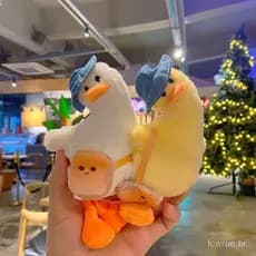 Chaveiro de Pelúcia de Tartaruga e Pato Fofo Decoração de Bolsa Brinquedo Adequado para Presente de Meninos e Menin