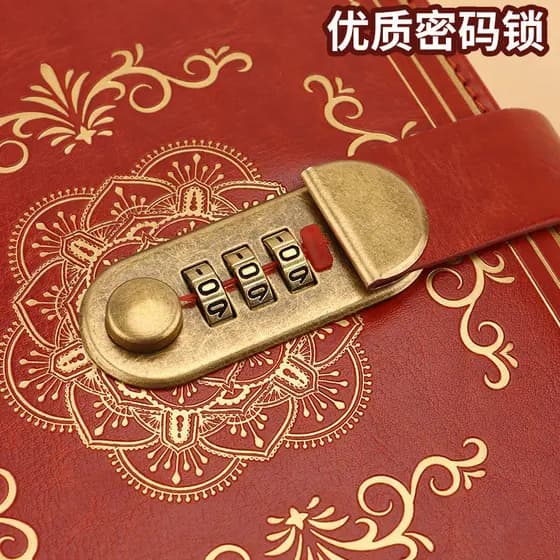 [Estoque pronto] A5 Retro Code Book Locked Diário Manual Criativo Estudante Bloco de Notas Notebook WJG