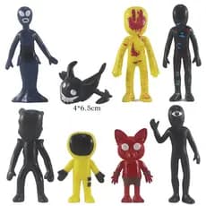 9 Pçs 4cm-6.5cm Monstro Alienígena Escapar Das Portas Portão Figura De Ação Jogo De Terror GK Modelo Decoração Chorar Ar
