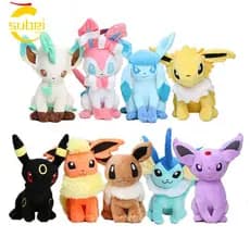 SUBEI 20cm Eevee Plush Toy Crianças Umbreon Vaporeon Flareon Modelo De Figura Em Pé