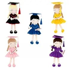 Boneca de Pelúcia de Formatura 2026, Boneca Menina com Capelo e Diploma, Brinquedo Macio, Presente Perfeito para Estudan
