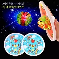 Brinquedo Infantil Bateu Colou Bola Ventosa Brilhante Com Led Pega Bola Frescobol Peteca Tênis Com Bolinha Led