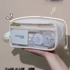 Estojo transparente transparente transparente Estojo transparente para lápis Estojo transparente Estojo transparente par