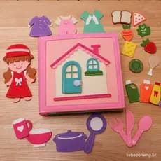 Livro Silencioso Casa De Bonecas De Feltro Educacional Do Bebê Montessori Atividades Sensoriais Placa Ocupada Fingir Jog