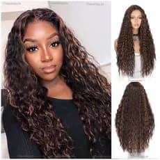 BR362 wig peruca preta lace cabelo organico cacheado natural perucas femininas fibra Afro cacheada loira Cabelo Humano l