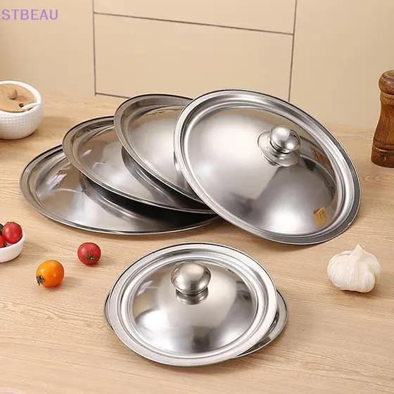 [cxSTBEAU] Tampa De Panela Redonda De Aço Inoxidável De 10-32 Cm Frigideira De Substituição Universal Borda Lisa Segura