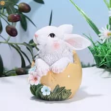 Primavera Páscoa Bonito Resina Coelho DIY Projetos De Artesanato Animal Estatueta Adequada Para Festa E Casa