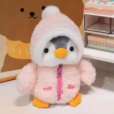 Pinguim de Pelúcia de Natal, Brinquedo de Pelúcia Fofo com Jaqueta e Chapéu de Lã, Boneco de Pelúcia Pequeno para Menino