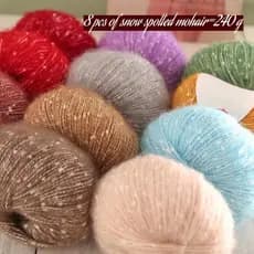 8 Peças/240g Fio Mohair De Ponto De Neve 1 Pacote Grande De Colorido De Alta Qualidade Para Materiais De Tricô Feitos À
