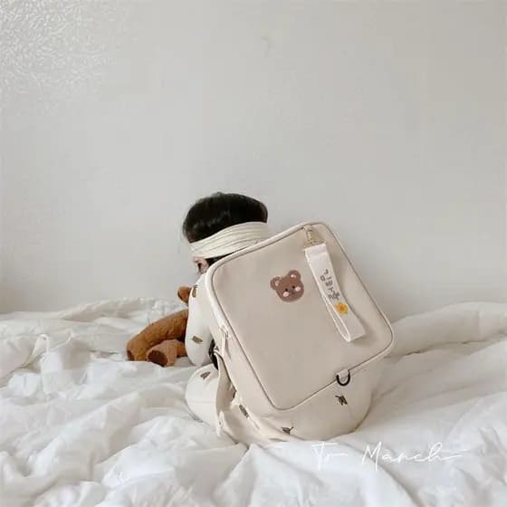 Coreia Coreia Coreia Ins Urso Quadrado Bolsa Escolar de Jardim de Infância/Mochila Ursinho/Mochila Infantil/Mochila de J