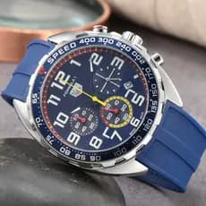 Relógio masculino F1 moda esportes série 6 ponteiro Multi-função relógio de quartzo pulseira de aço/borracha QPQZ