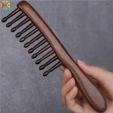 1Pc Pente De Madeira Natural Meridiano Massagem Anti-Estática Sem Grampos Dente Largo Para Mulheres Pentes De Cabeça Lis