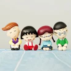 4 Pçs/Set 4-5cm Anime Chibi Maruko-chan Figura Descanso De Ombro Boneca Sono Sakura Momoko Hanawa Kazuhiko Figuras De Aç