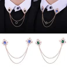 1PC Cruz Cristal Borla Corrente Broche Ouro Prata Colar Pinos Broches Strass Lapela Pino Para Homens Mulheres Terno Aces