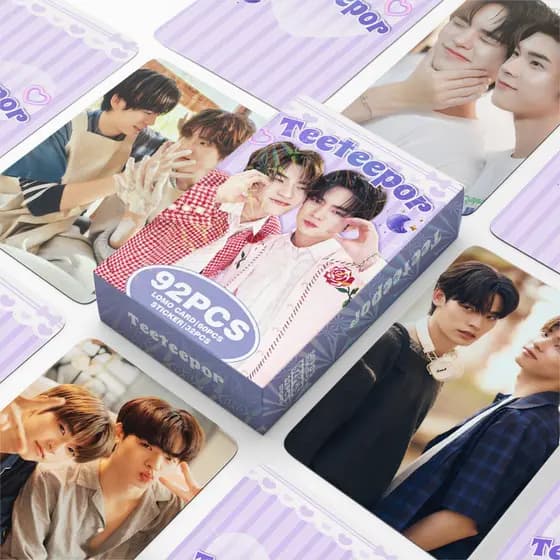 Thai TEETEEPOR Photocard Lomo Cartão Postal 60pcs + 32pcs Adesivo