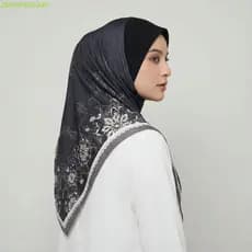 JENNIFERDZBF Eid Al-Fitr Turbante Longo Floral , Lenço De Cabeça Árabe Estampado Ajustável Respirável