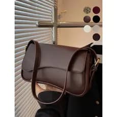 25 Bolsas Transversais Elegantes Femininas para Outono e Inverno, Design de Capa Rebatível em Cor Lisa, Alça Ajustável,