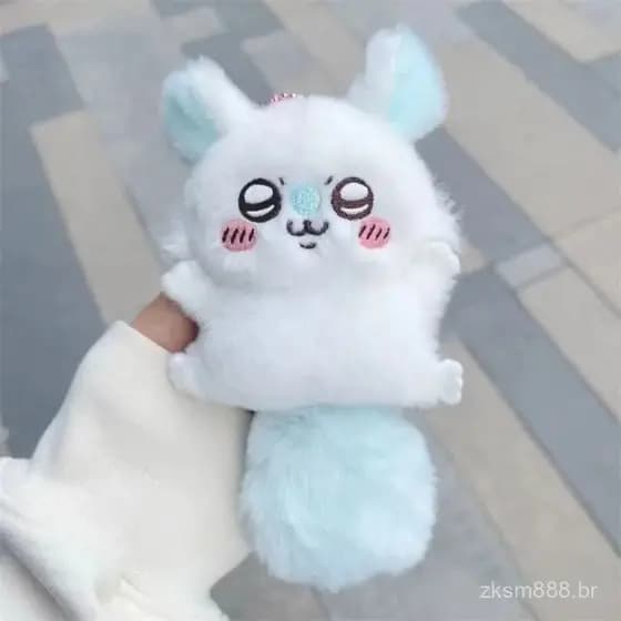 Chiikawa Anime Momonga Boneca De Pelúcia Pingente Grânulo Corrente Chaveiro Meninas Kawaii Saco Bonito Coração Feminino