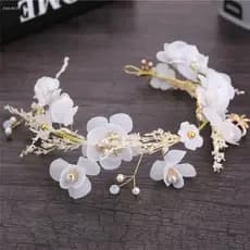 Faixa de Cabelo Fotográfica Adams Floresta Floral Faixa de Noiva Acessório de Cabelo de Casamento com Buquê B ELZ4