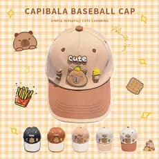 Novo boné de beisebol para crianças, chapéu de proteção solar Capivara Fufu, para bebês, com proteção solar SPF50+ e alç