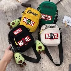 Bolsa de Ombro Mini de Lona Infantil do Homem-Aranha da Marvel, Bolsa Transversal Fofa com Estampa de Desenho Animado e
