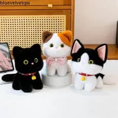 BLUEVELVETQW Ragdoll Cat Plush Toy , Gatinho Siamês Fofo Sanhua Doll , Vaca Gato