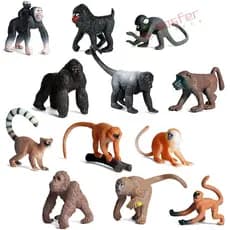 SOSFER 6 Pcs Macaco Realista Modelo Ciência Brinquedos Educativos Aprendizagem Precoce Simulação Filhotes Gibbon