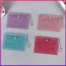 Nova Bolsa Transparente Pequena De 1 Peça , Carteira Múltipla Com Botão , De Cartão Simples À Prova D'água