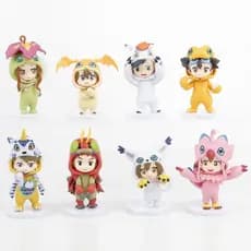 8Pcs/Set 8-10cm Anime Digimon Adventure Figura Obtenha Vestida Yagami Taichi Agumon Patamon Tailmon Gabumon Q Versão PVC