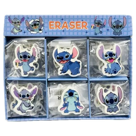 Borracha Escolar Stitch Kit com 6 Unidades