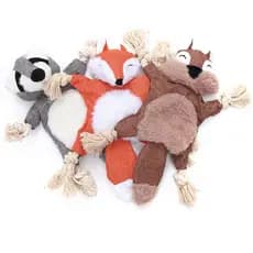 Brinquedo de Cachorro Bichinho de Pelúcia Pet Mordedor Cor com Apito Som Bicho Bordado Barulho