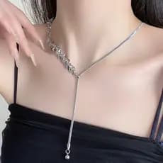 Orelha de trigo lantejoulas Pull-out colar ajustável luz luxo temperamento nicho clavícula corrente estilo legal Design