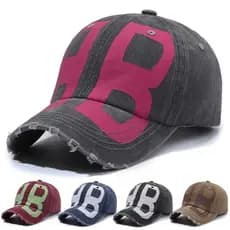 Novo Boné De Beisebol Retrô All-match Para Homens Velho Lavado Denim Pico Macio Topo Impresso Carta Chapéu De Sol Mulher