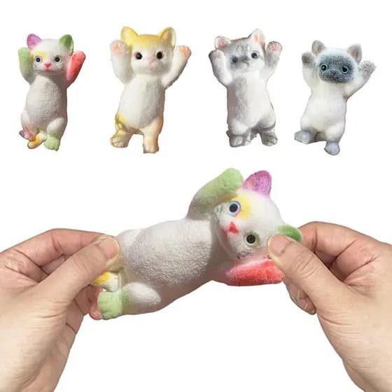 Fidget Cat Toy Squeeze Soft Tpr Alívio Do Estresse Para Crianças , Adolescentes E Adultos , Bola De Ansiedade , Animal ,
