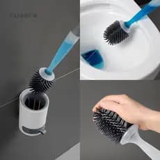 Escova Sanitária Recarregável Com Cabo Longo Flexível Absorvente Para Banheiro Base